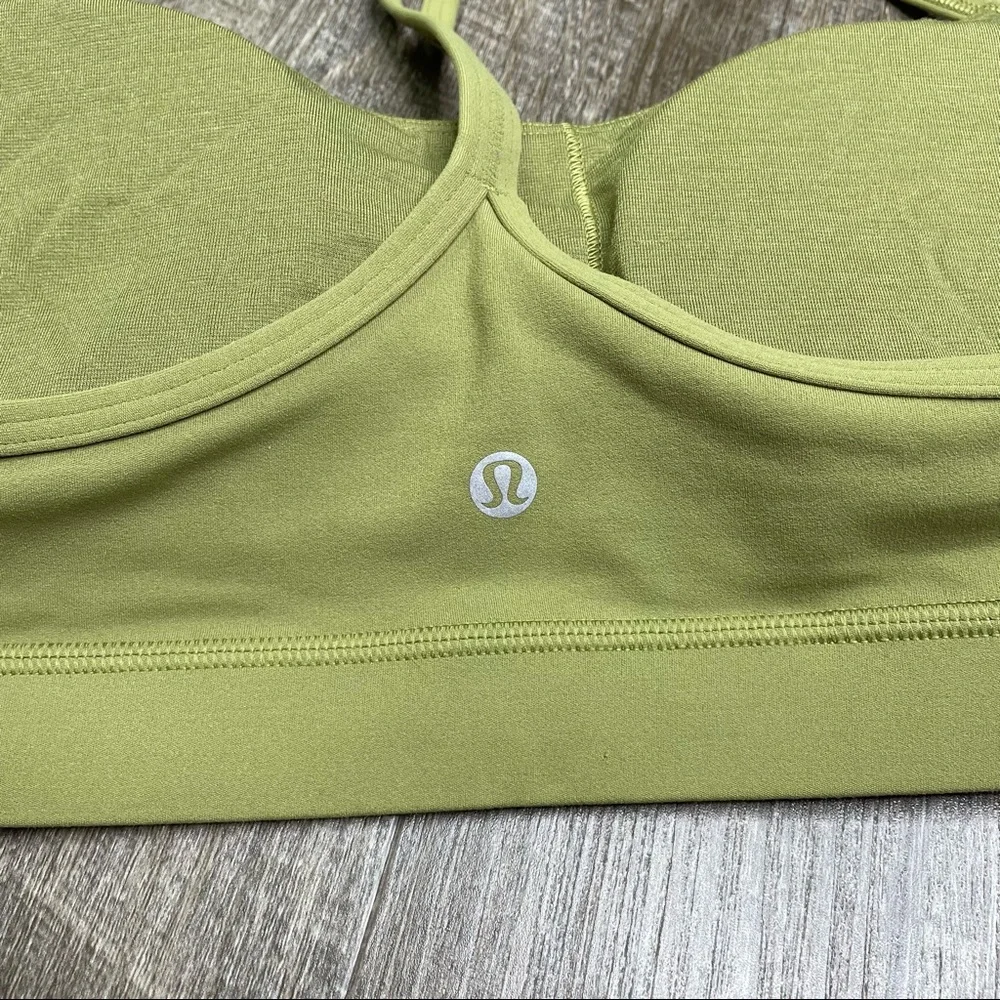 lululemon Bronze Green Flow Y Bra Nulu NEW Size 14 - Picture 7 of 9